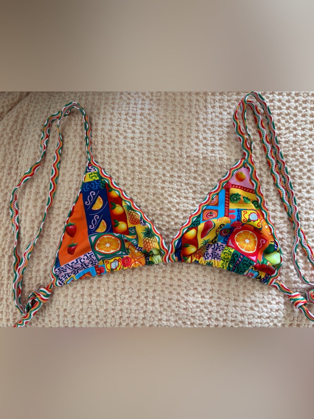 Tropical Fruit Print Women’s Bikini Set - Multicolor
